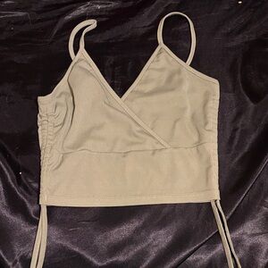 ROMWE Olive Green Ribbed Top